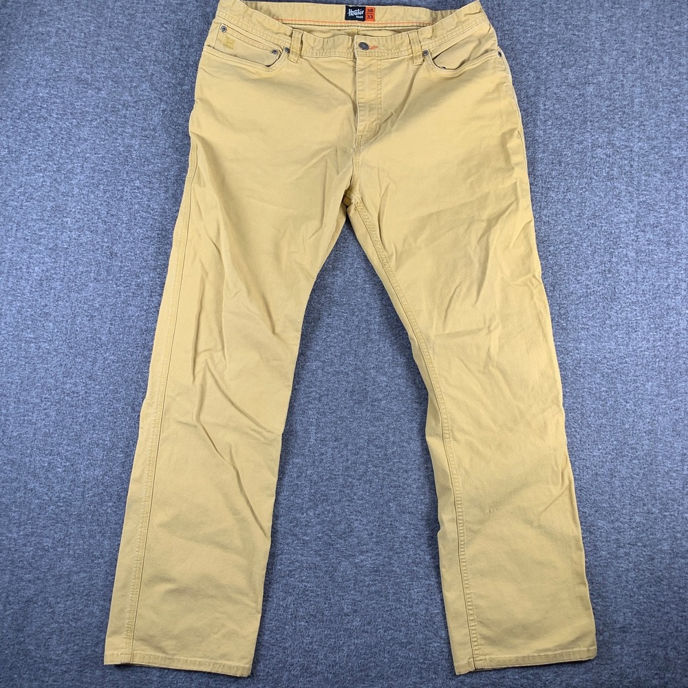 Howler Brothers Pants Men 38x31 Canvas Frontside Stretch Yellow Outdoors Hiking